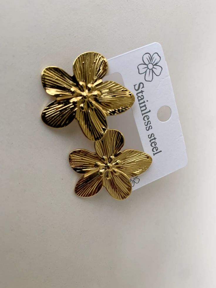 Premium Floral Gold Finish Stud Earrings