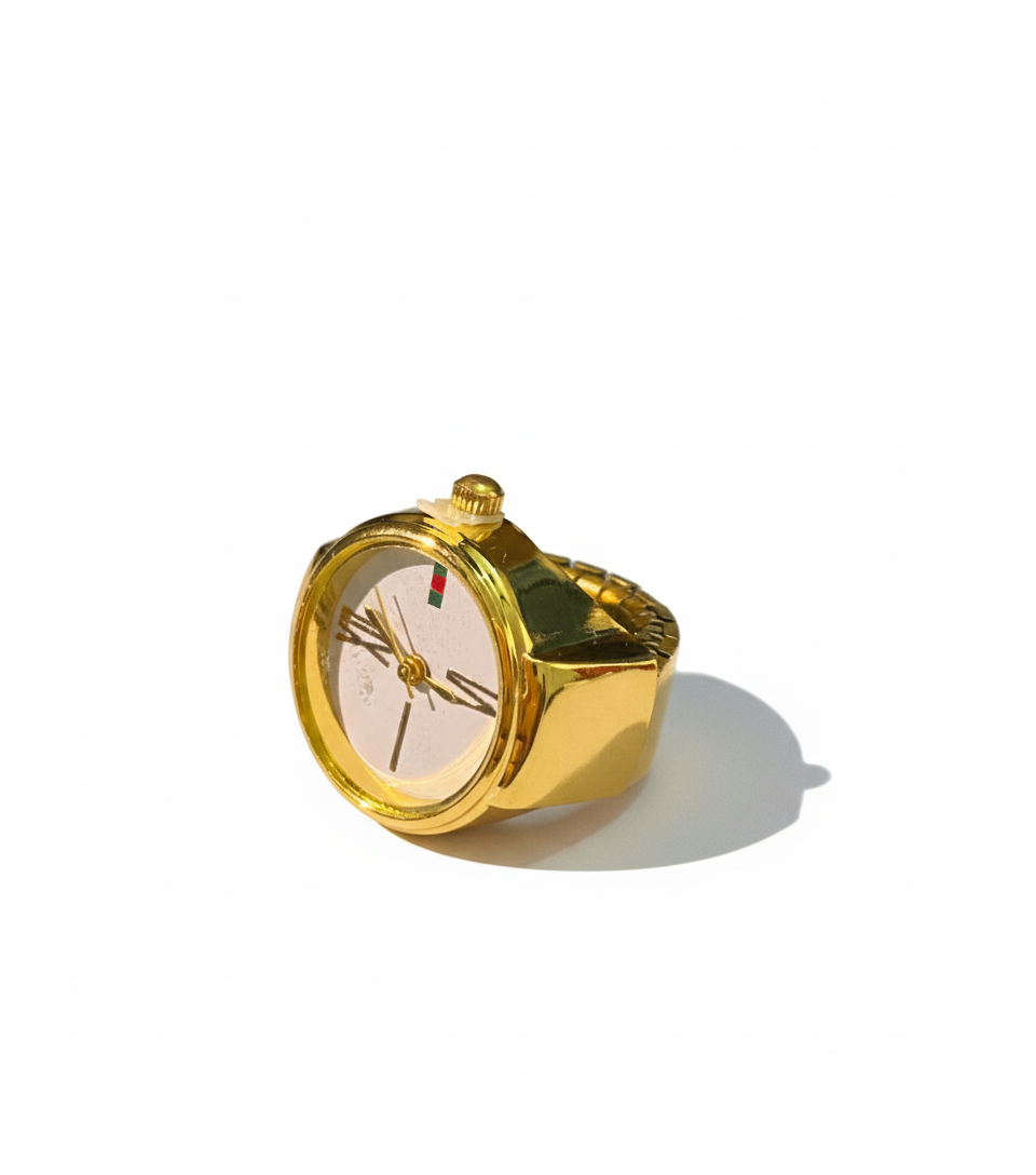 Gold-Plated Mini Watch Ring