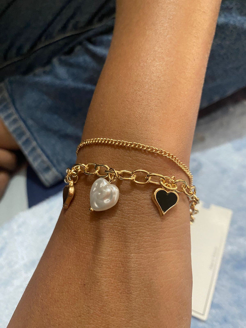 "Sweetheart Love" Gold Chain Charm Bracelet