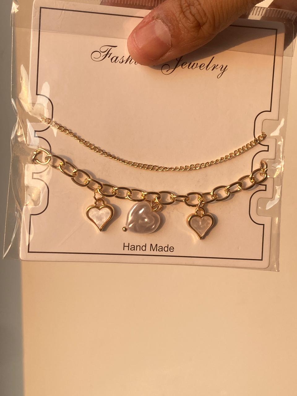 "Sweetheart Love" Gold Chain Charm Bracelet