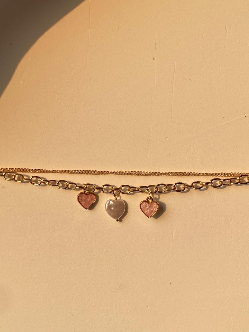 "Sweetheart Love" Gold Chain Charm Bracelet