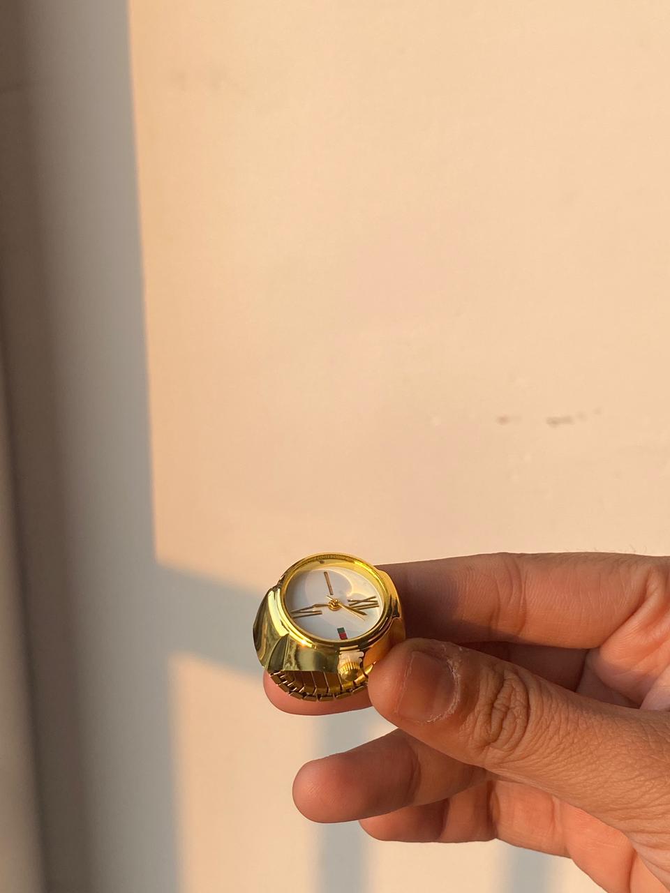 Gold-Plated Mini Watch Ring