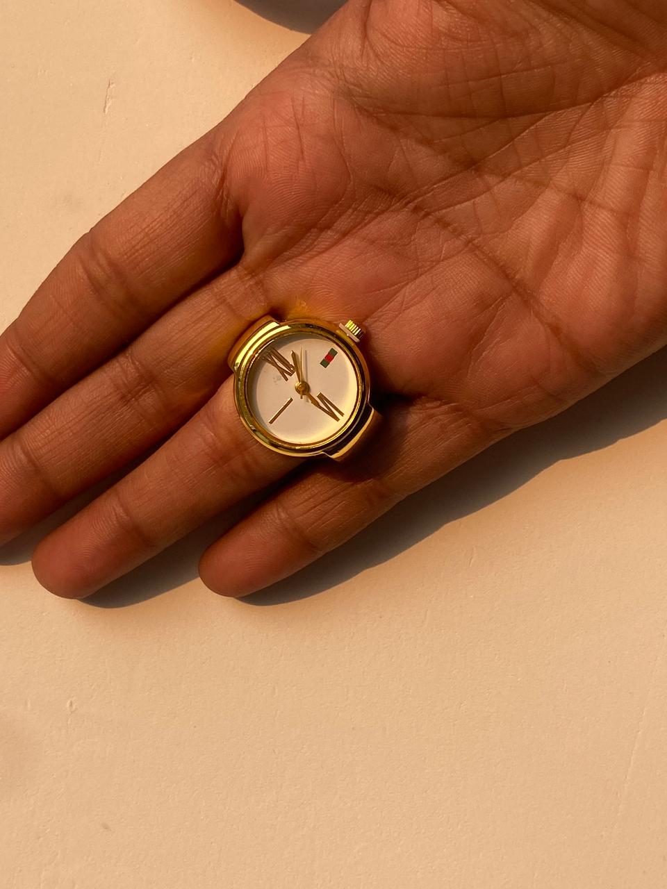 Gold-Plated Mini Watch Ring