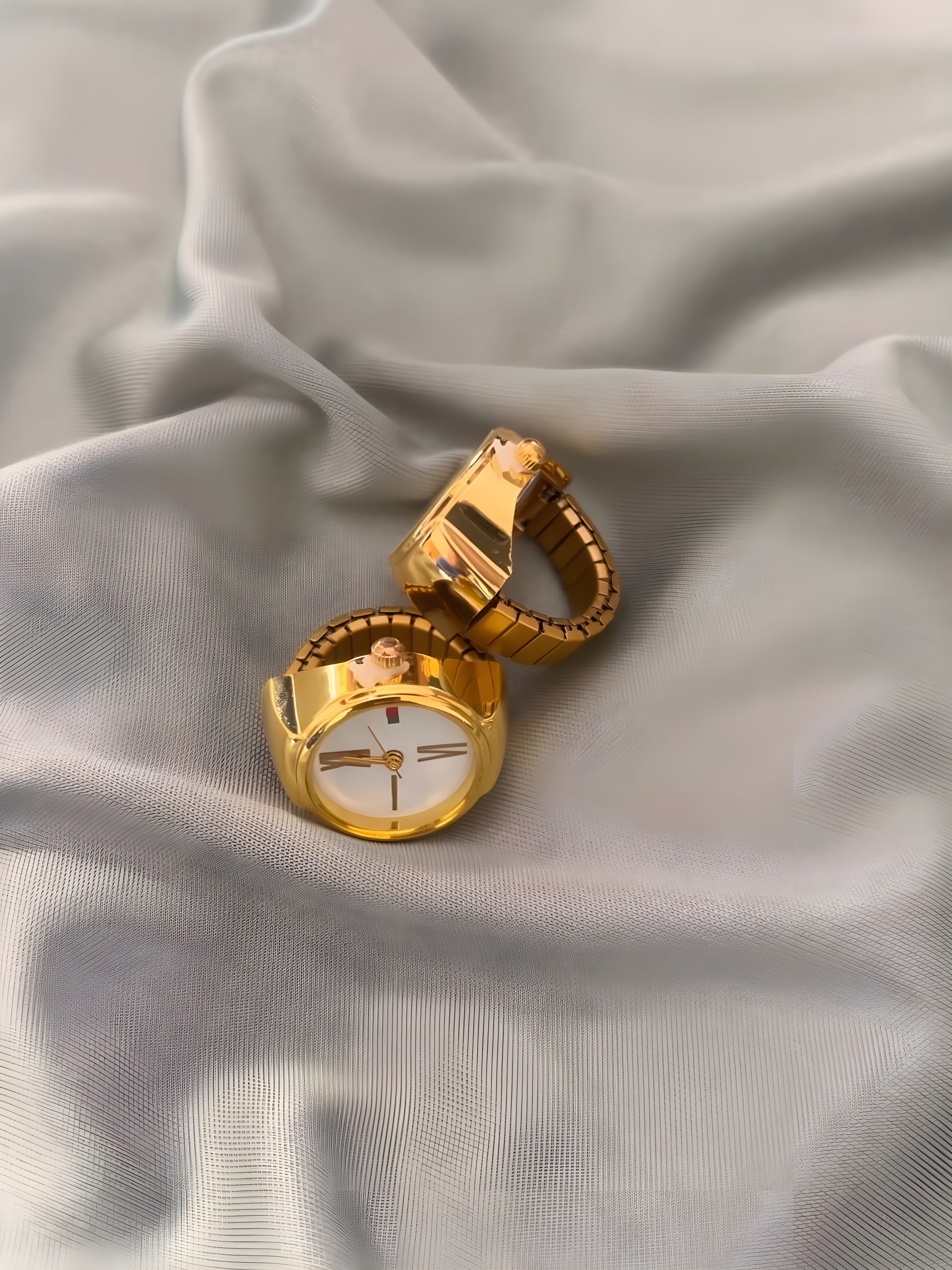 Gold-Plated Mini Watch Ring